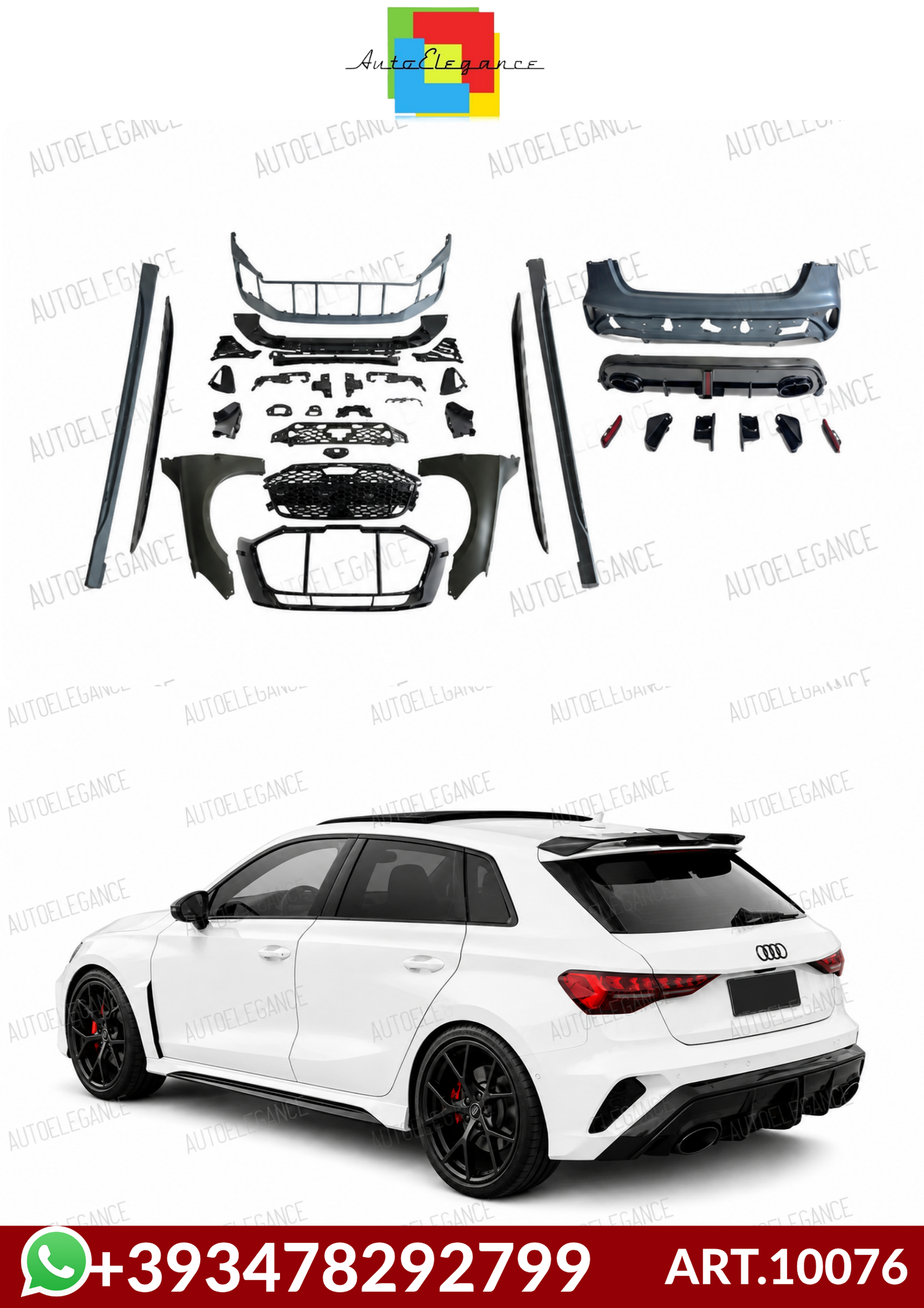 💕ART.10076 BODYKIT Audi A3 2025 8Y Plus Sportback Look RS3💕