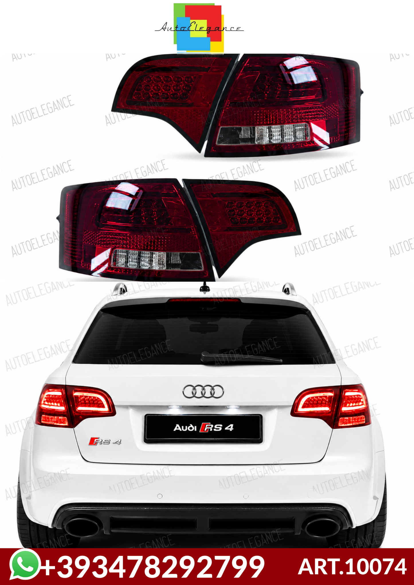 💕ART.10074 FARI POSTERIORI AUDI A4 B7 AVANT 2004-2008 LED ROSSO SCURO💕