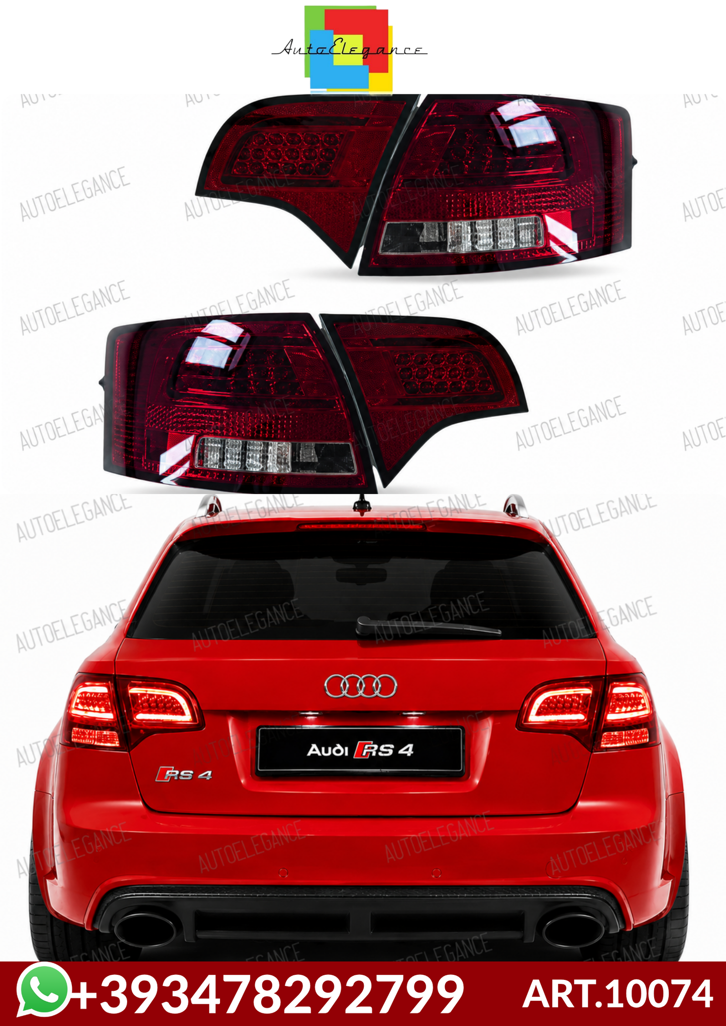 💕ART.10074 FARI POSTERIORI AUDI A4 B7 AVANT 2004-2008 LED ROSSO SCURO💕