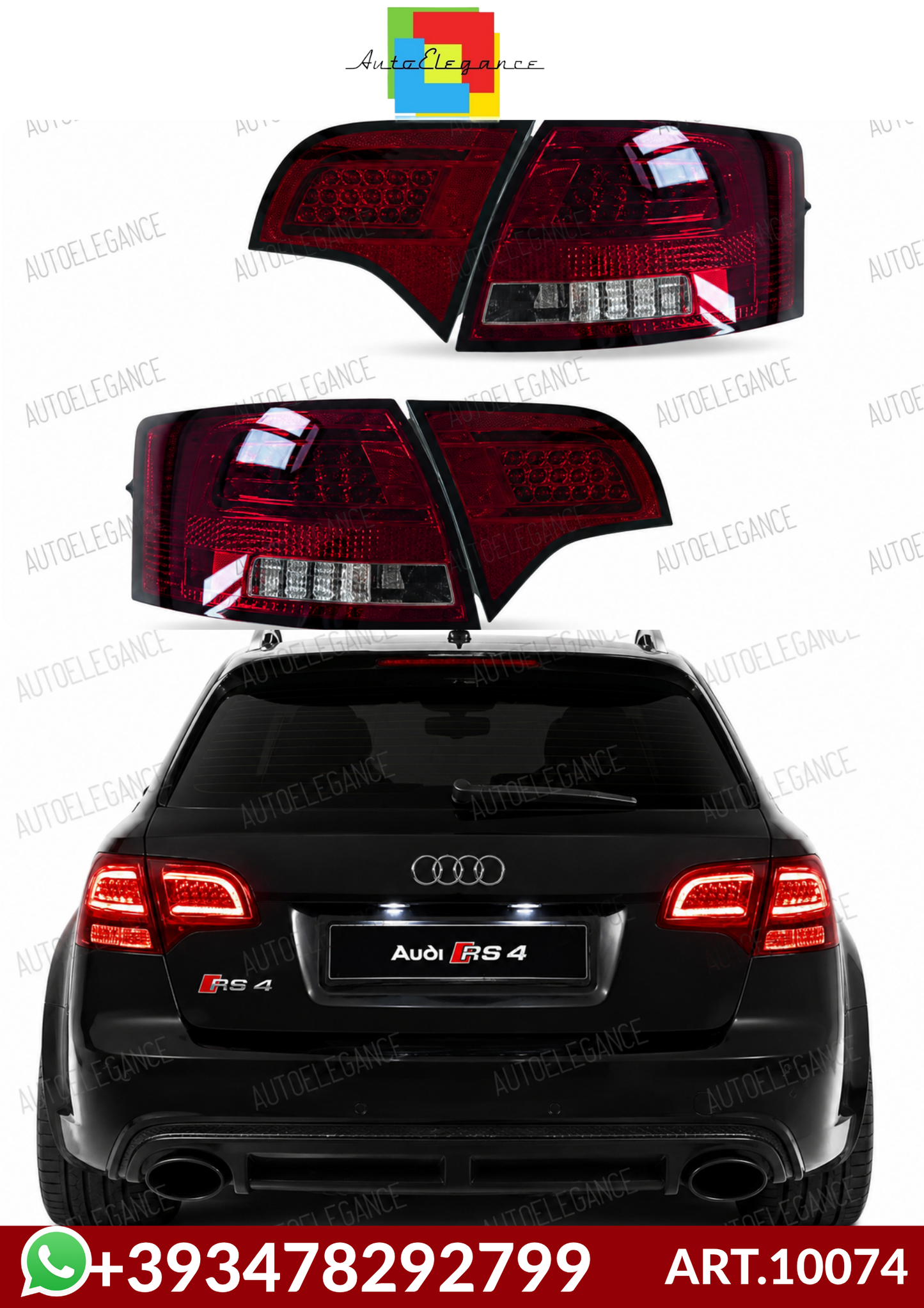💕ART.10074 FARI POSTERIORI AUDI A4 B7 AVANT 2004-2008 LED ROSSO SCURO💕