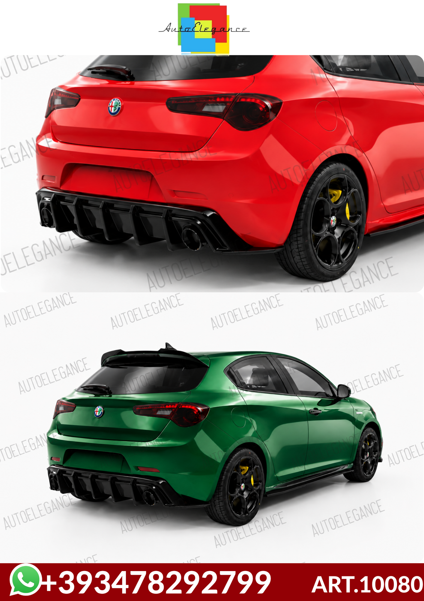 💕ART.10080  Diffusore nero lucido per alfa romeo giulietta   💕