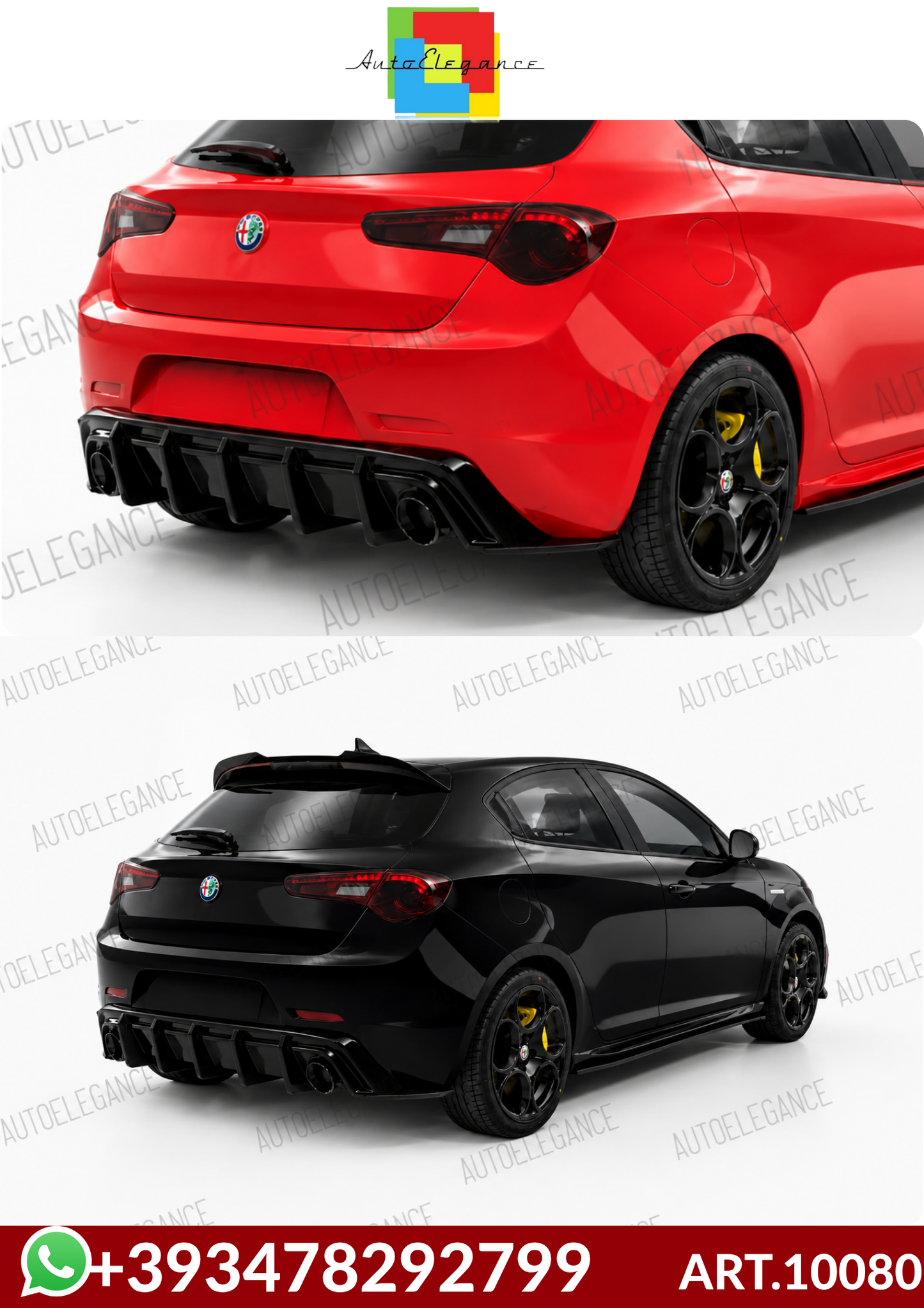 💕ART.10080  Diffusore nero lucido per alfa romeo giulietta   💕