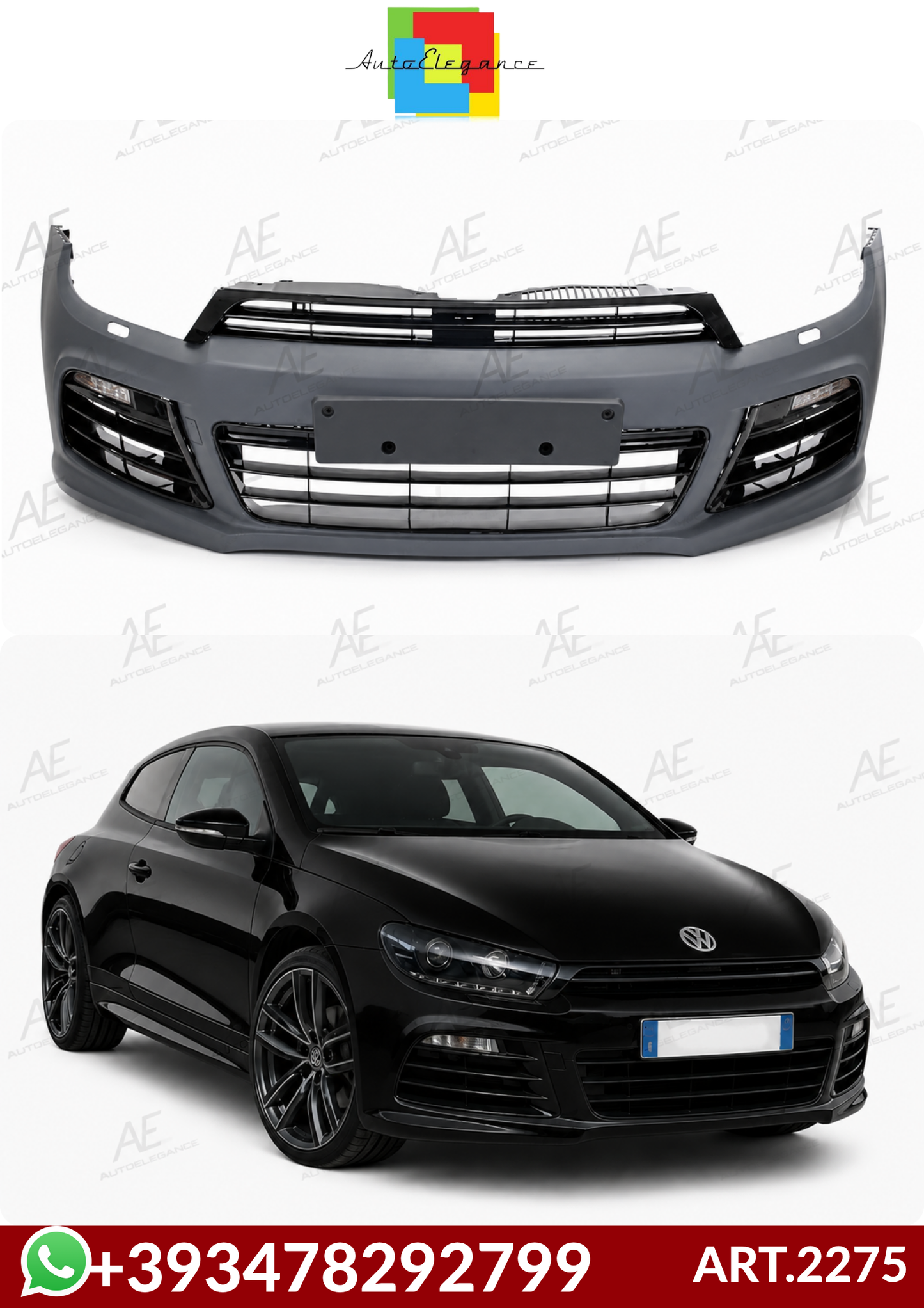 💕ART.2275  PARAURTI ANTERIORE R LOOK VW SCIROCCO III 2008-2014 💕
