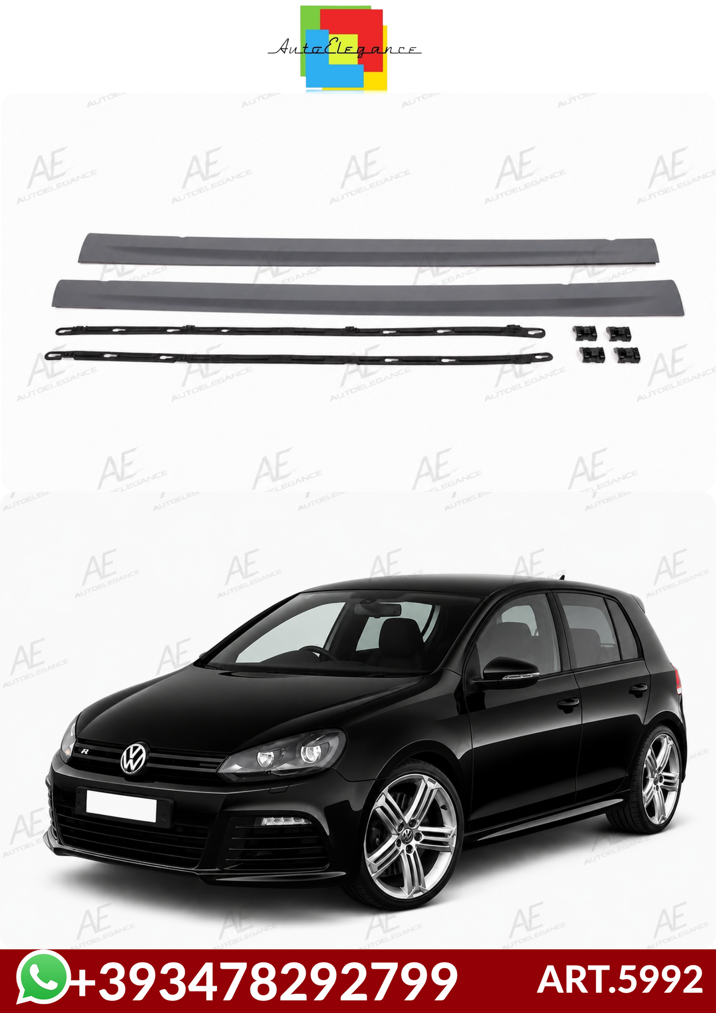 💕ART.5992 MINIGONNE VW GOLF 6 2008-2014 LOOK R20💕