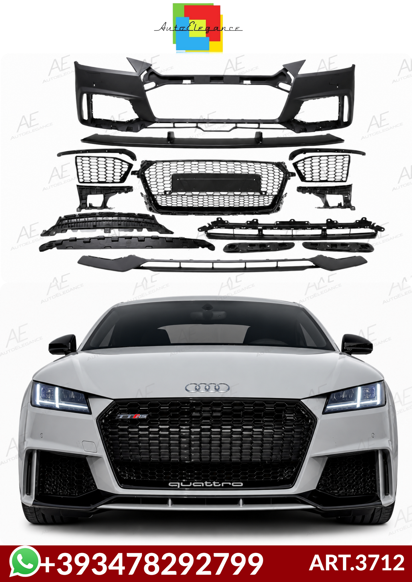 💕ART.3712 Paraurti anteriore TT RS Look per Audi TT 2014+💕