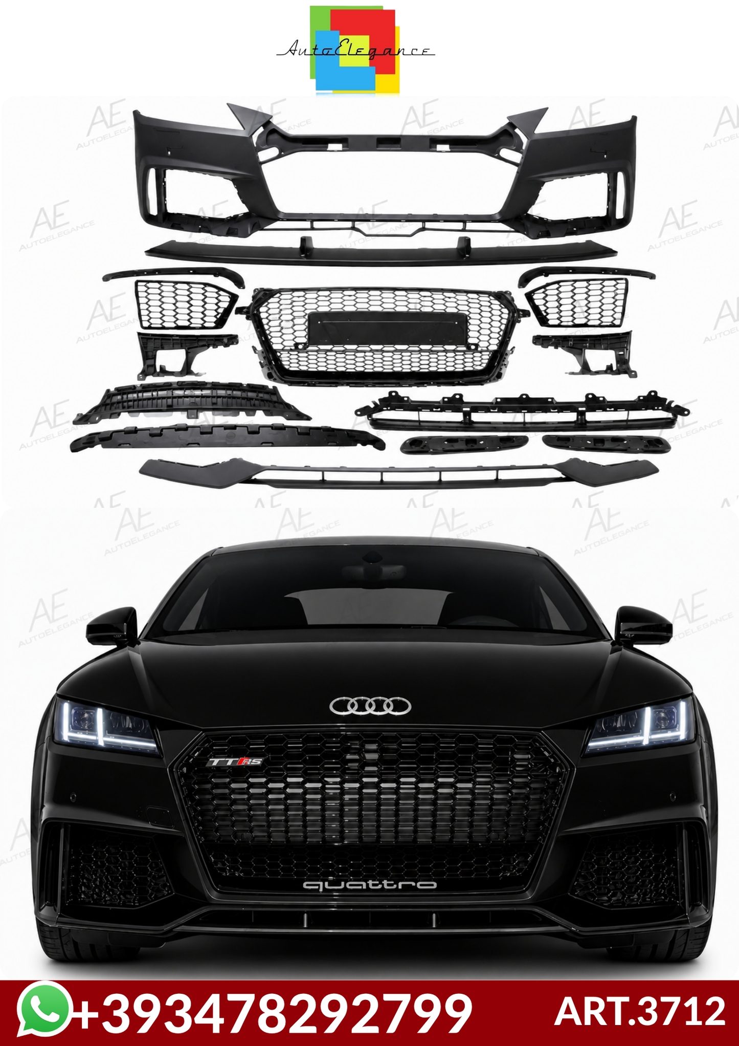 💕ART.3712 Paraurti anteriore TT RS Look per Audi TT 2014+💕