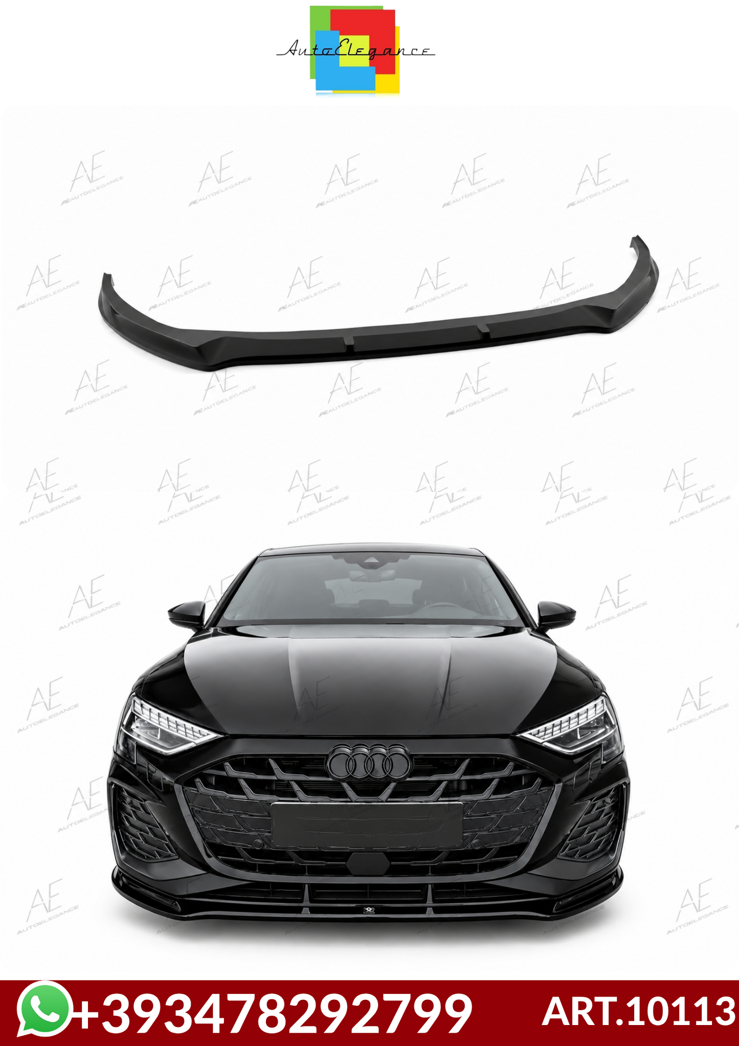 💕ART.10113 SPLITTER  Audi S3 / A3 S-Line 8Y Facelift NERO  LUCIDO💕