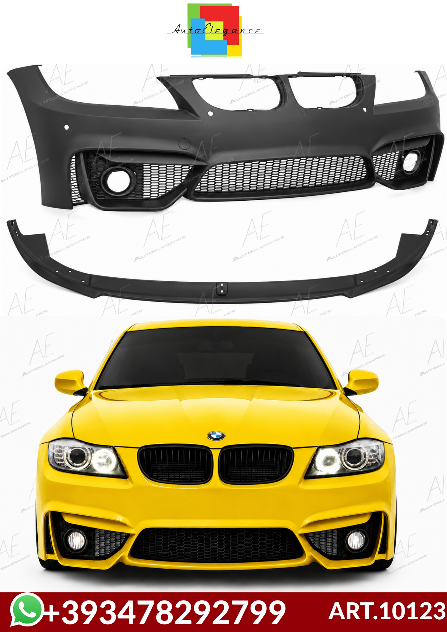 💕ART.10123 PARAURTI ANTERIORE BMW  3 E90 E91 08-11 LOOK M4 +LAMA +FENDINEBBIA💕
