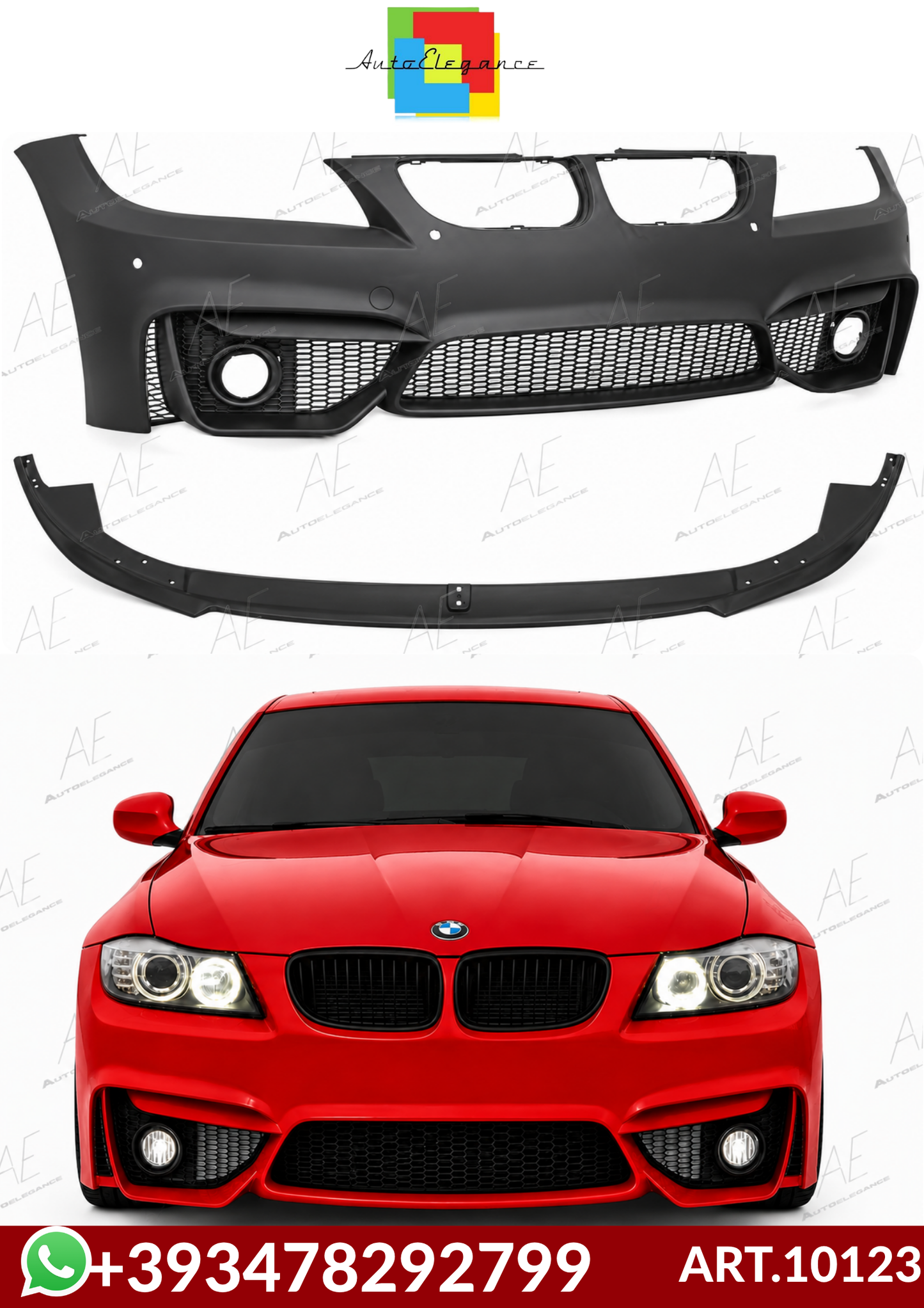💕ART.10123 PARAURTI ANTERIORE BMW  3 E90 E91 08-11 LOOK M4 +LAMA +FENDINEBBIA💕