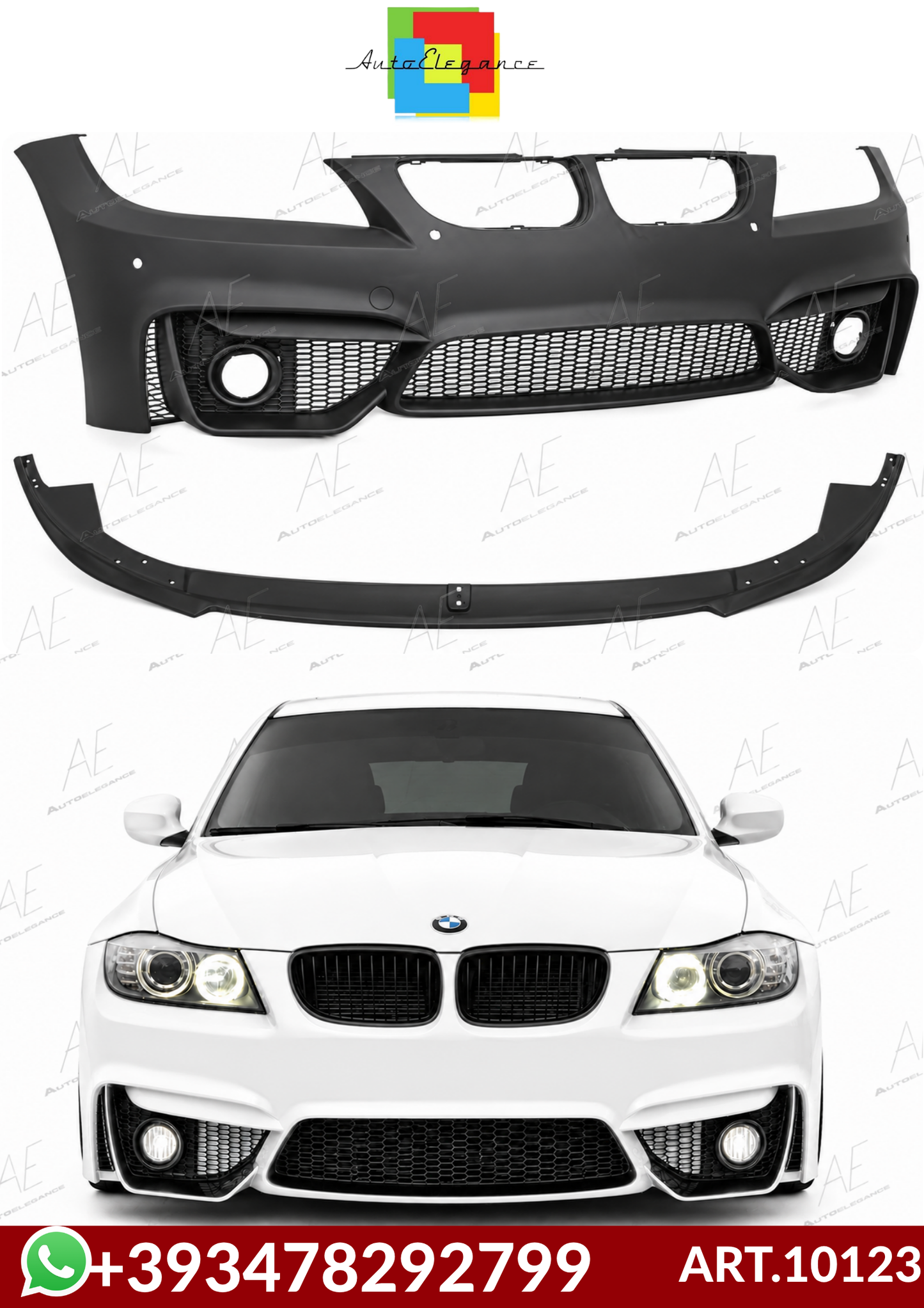 💕ART.10123 PARAURTI ANTERIORE BMW  3 E90 E91 08-11 LOOK M4 +LAMA +FENDINEBBIA💕