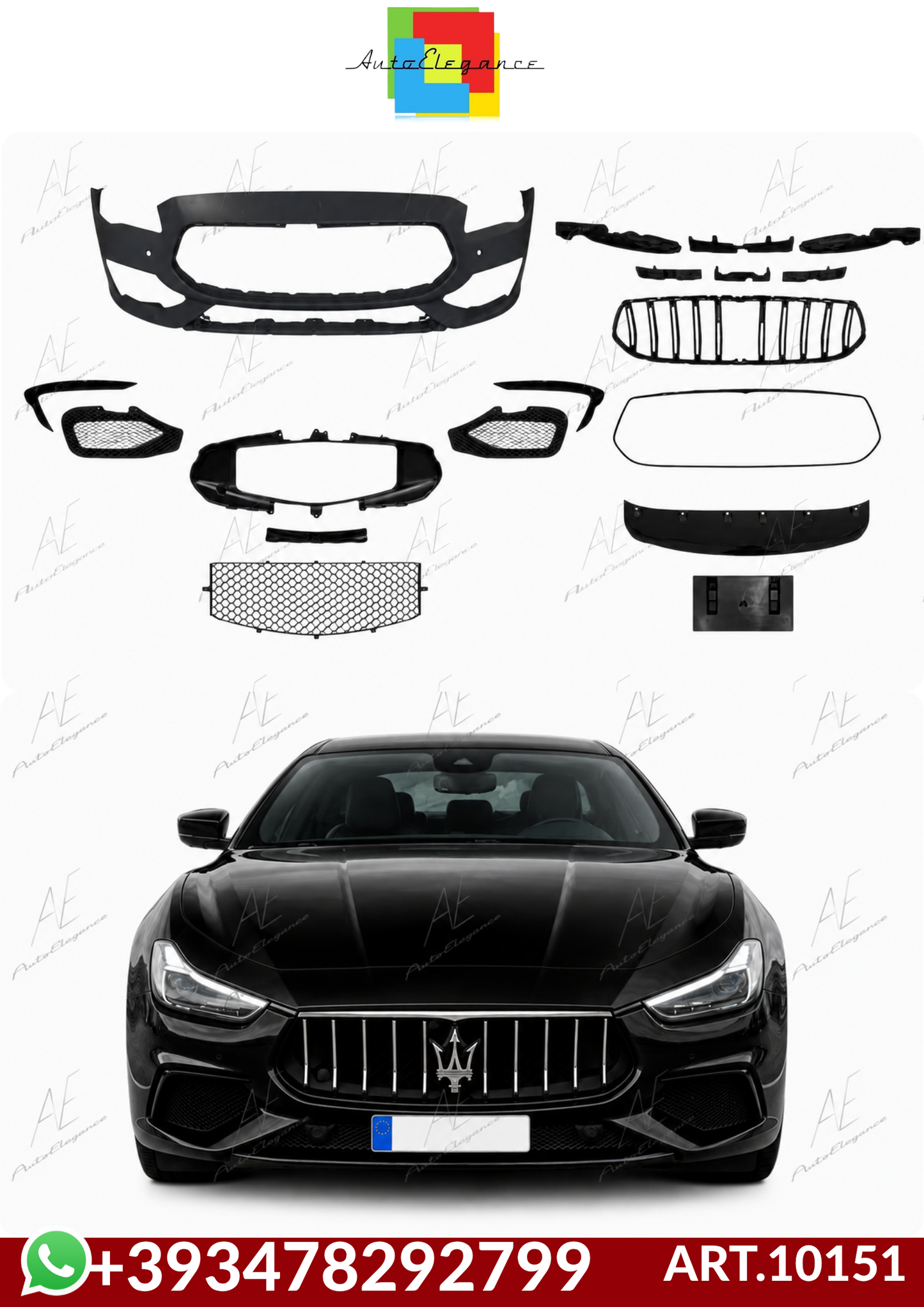 💕ART.10151   PARAURTI ANTERIORE MASERATI   QUATTROPORTE 13- LOOK TROFEO💕