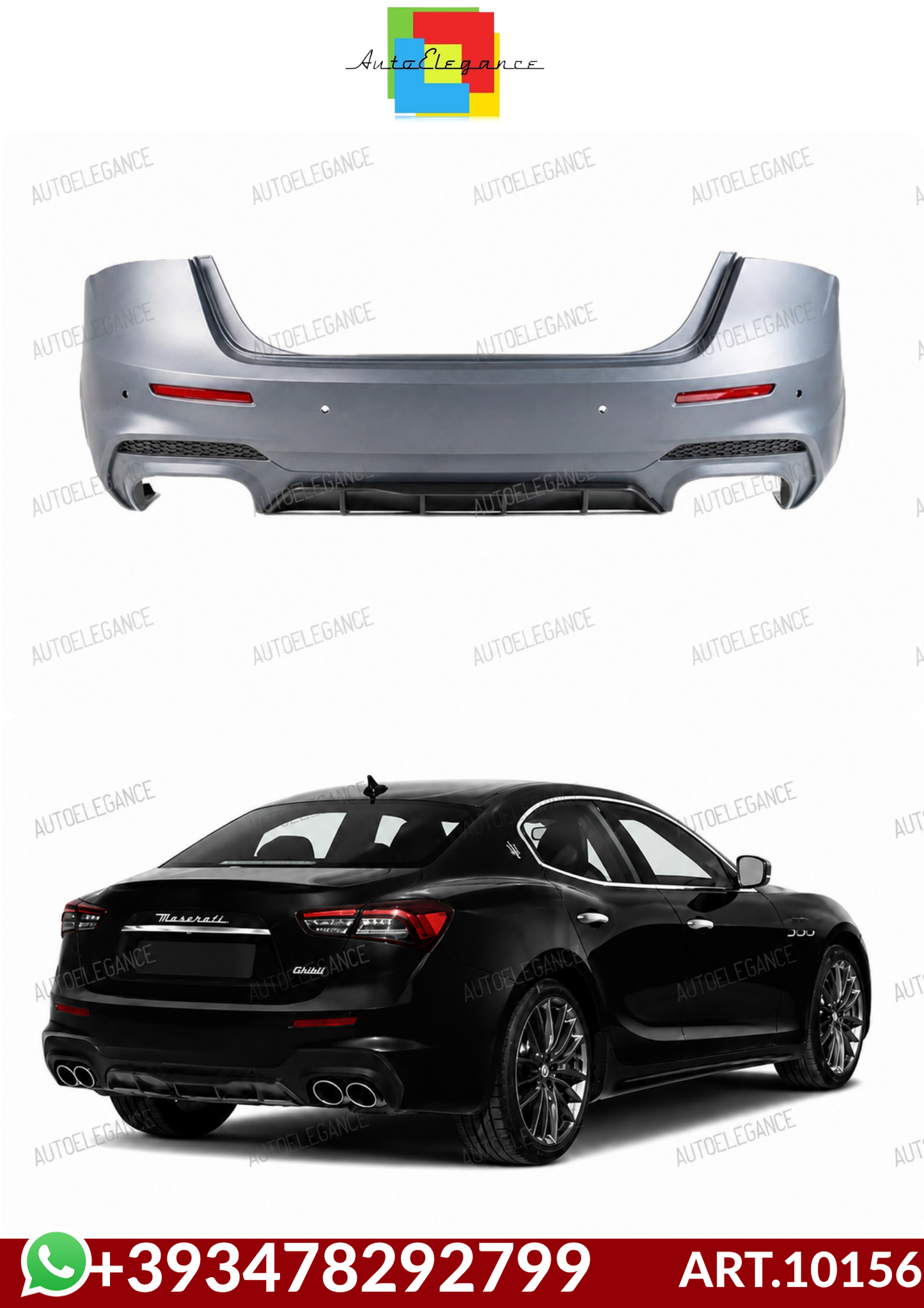 💕ART.10156 PARAURTI POSTERIORE MASERATI GHIBLI 14- LOOK TROFEO💕
