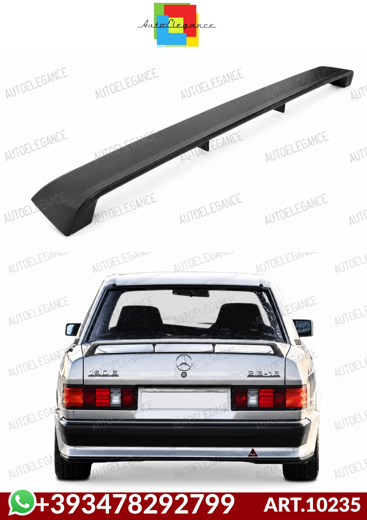 💕ART.10235 SPOILER ALERON MERCEDES 190 W201 83-93 LOOK EVO 1 AMG💕