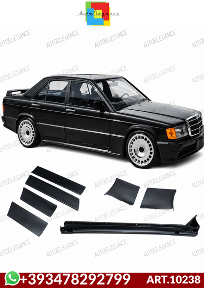 💕ART.10238 COPPIA MINIGONNE+MODANATURE MERCEDES 190 W201 83-93 LOOK EVO 1 AMG💕