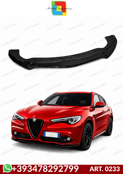 💕ART. 0233 SPLITTER ALFA ROMEO STELVIO 2016+ NERO LUCIDO💕
