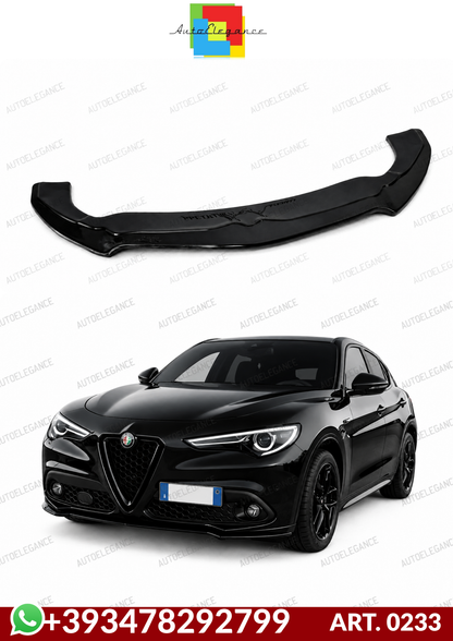 💕ART. 0233 SPLITTER ALFA ROMEO STELVIO 2016+ NERO LUCIDO💕