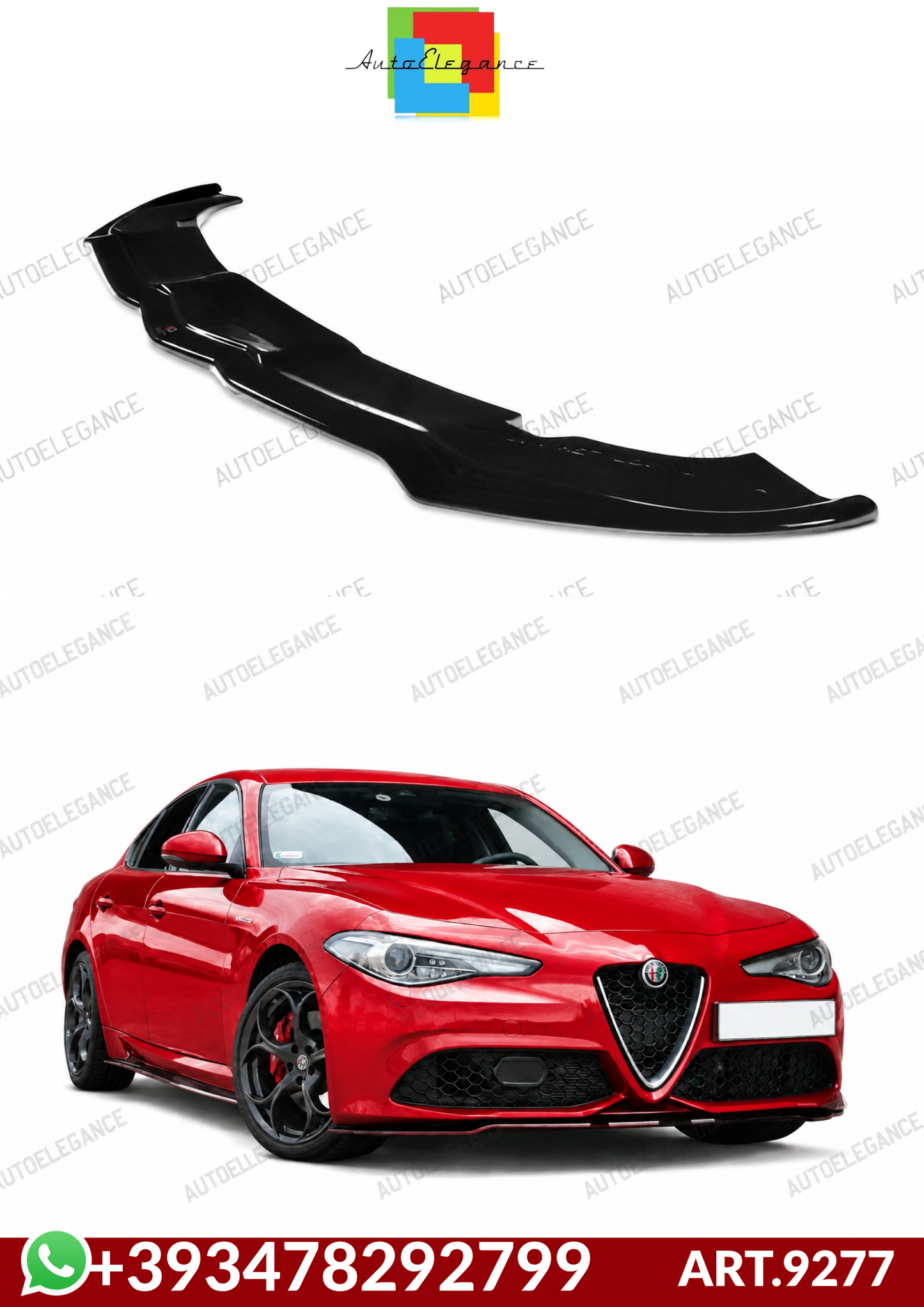 💕ART.9277 Splitter  V1 Nero Lucido  Alfa Romeo Giulia Veloce 2015-2019💕