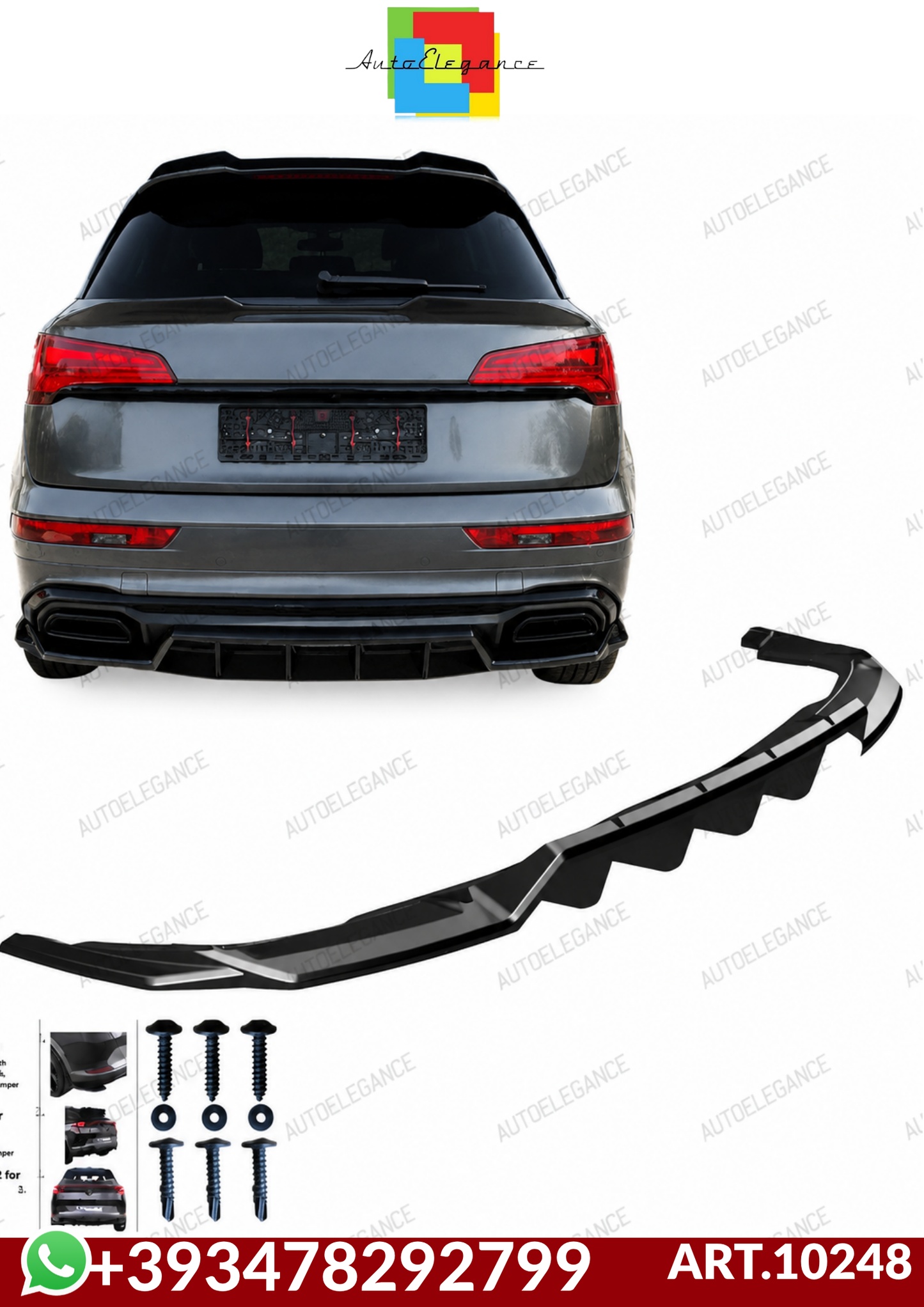 💕ART.10248 SPLITTER POSTERIORI AUDI Q5  2020-2024 del SUV S-Line Mk2 2020-202💕