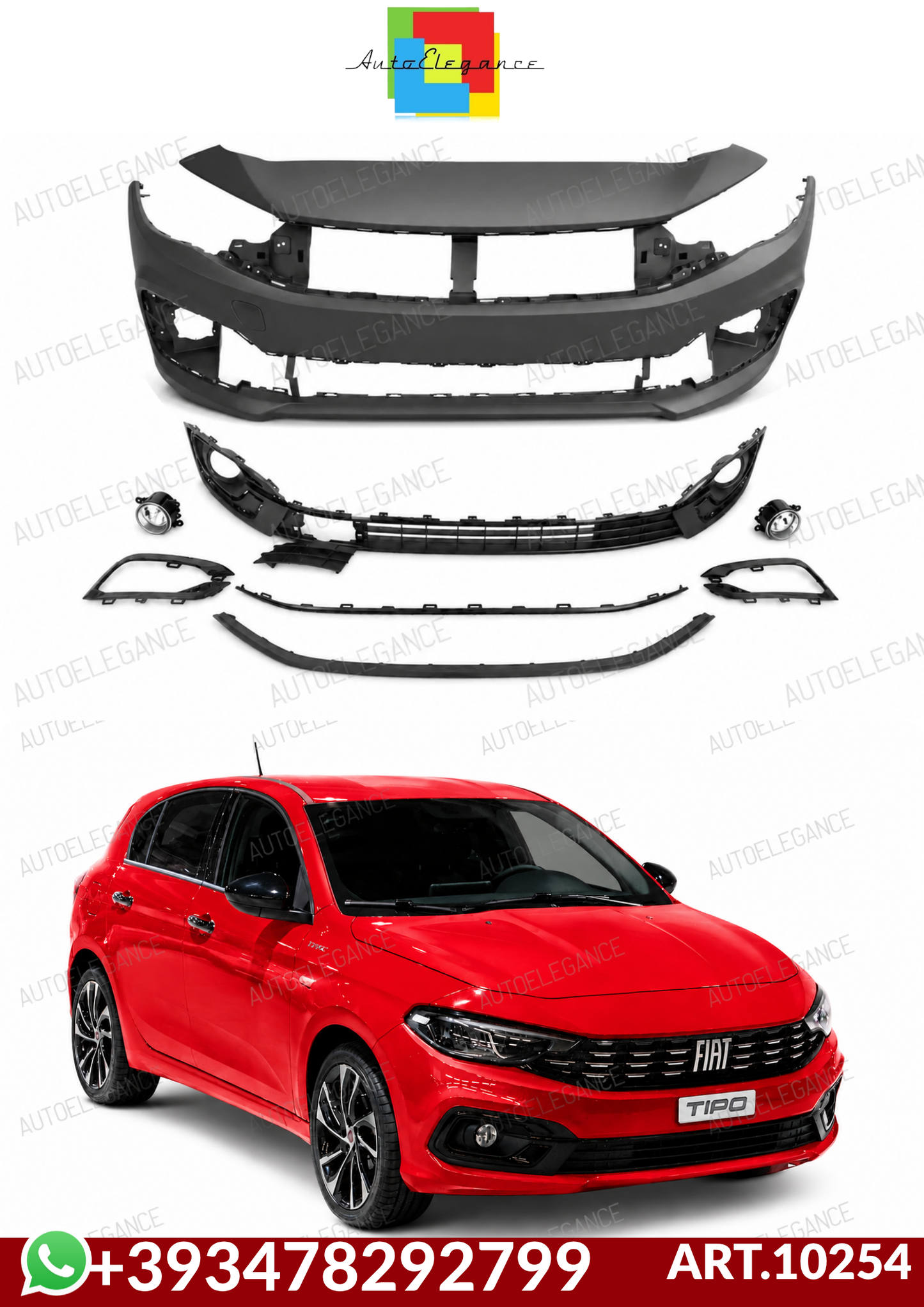 💕ART.10254  PARAURTI  ANTERIORI FIAT TIPO 356 (2021-2026) NERO💕