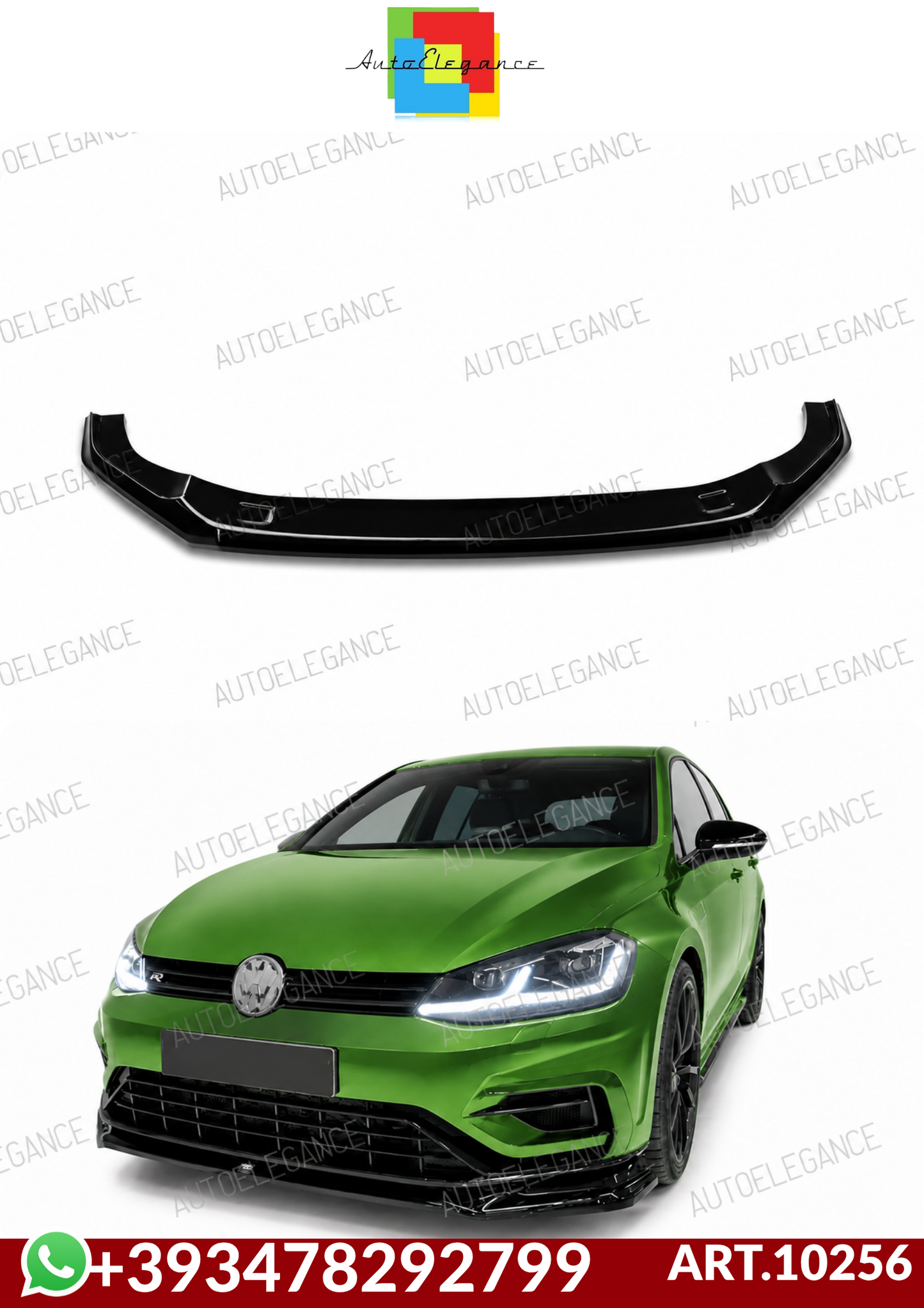 💕ART.10256 SPLITTER V.2 VW Golf Mk7 Facelift R-Line NERO LUCIDO💕
