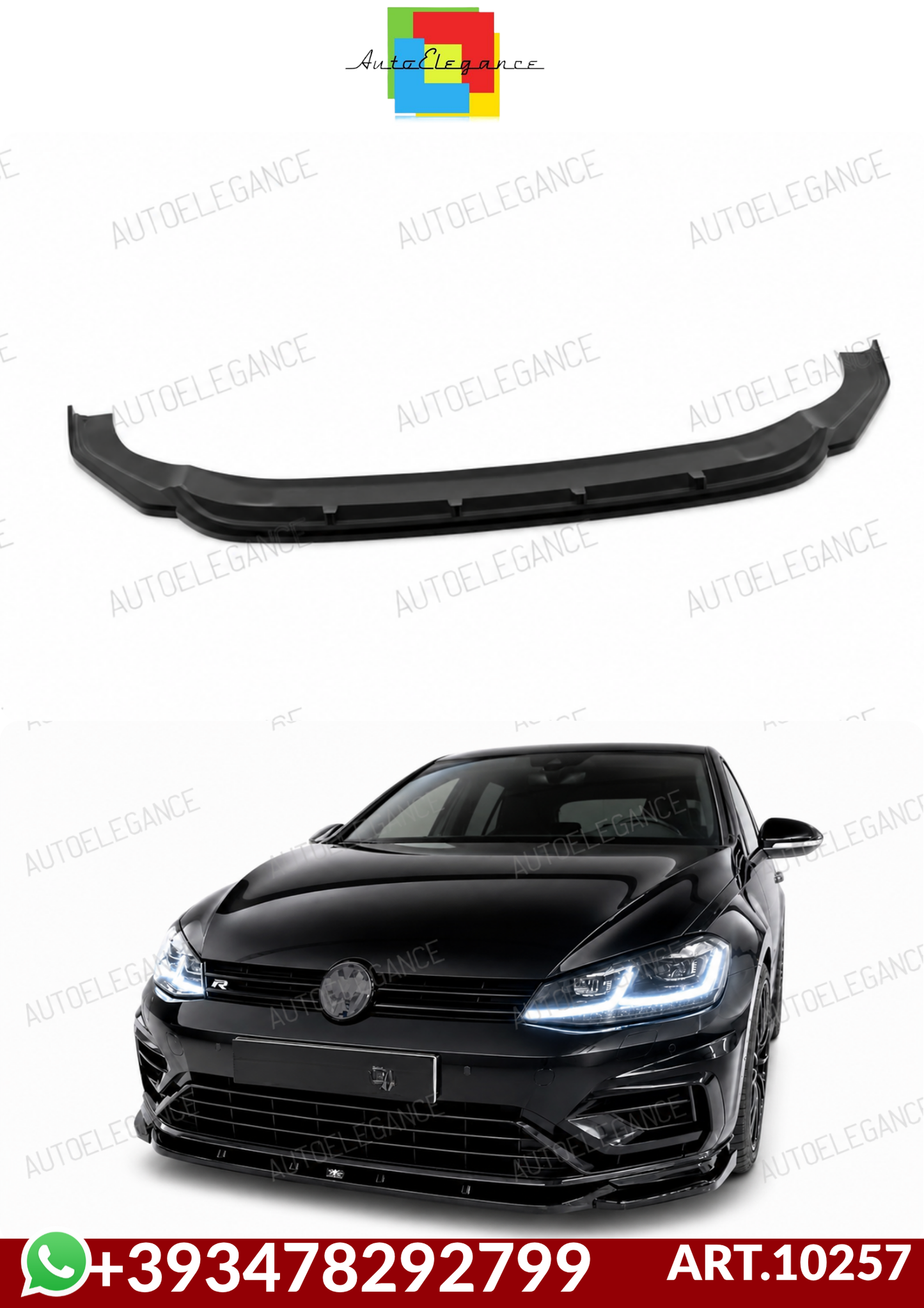 💕ART.10257 SPLITTER V.1 VW Golf Mk7 Facelift R-Line NERO LUCIDO💕