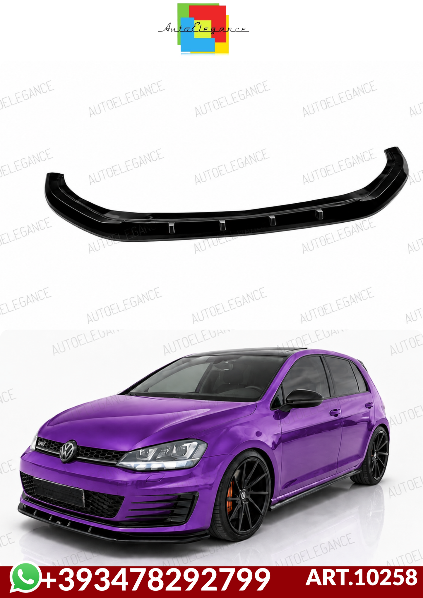 💕ART.10258 SPLITTER VW Golf Mk7 GTI / GTD NERO LUCIDO💕
