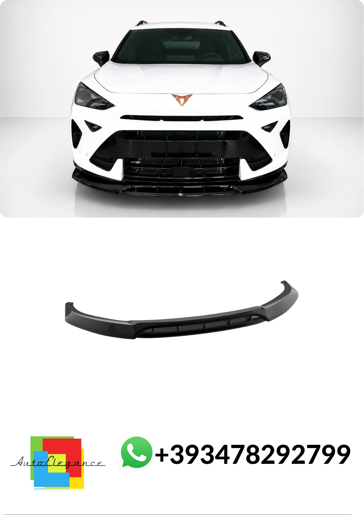 💕Splitter ANTERIORE V.2 Cupra Formentor Mk1 Facelift Nero LUCIDO💕