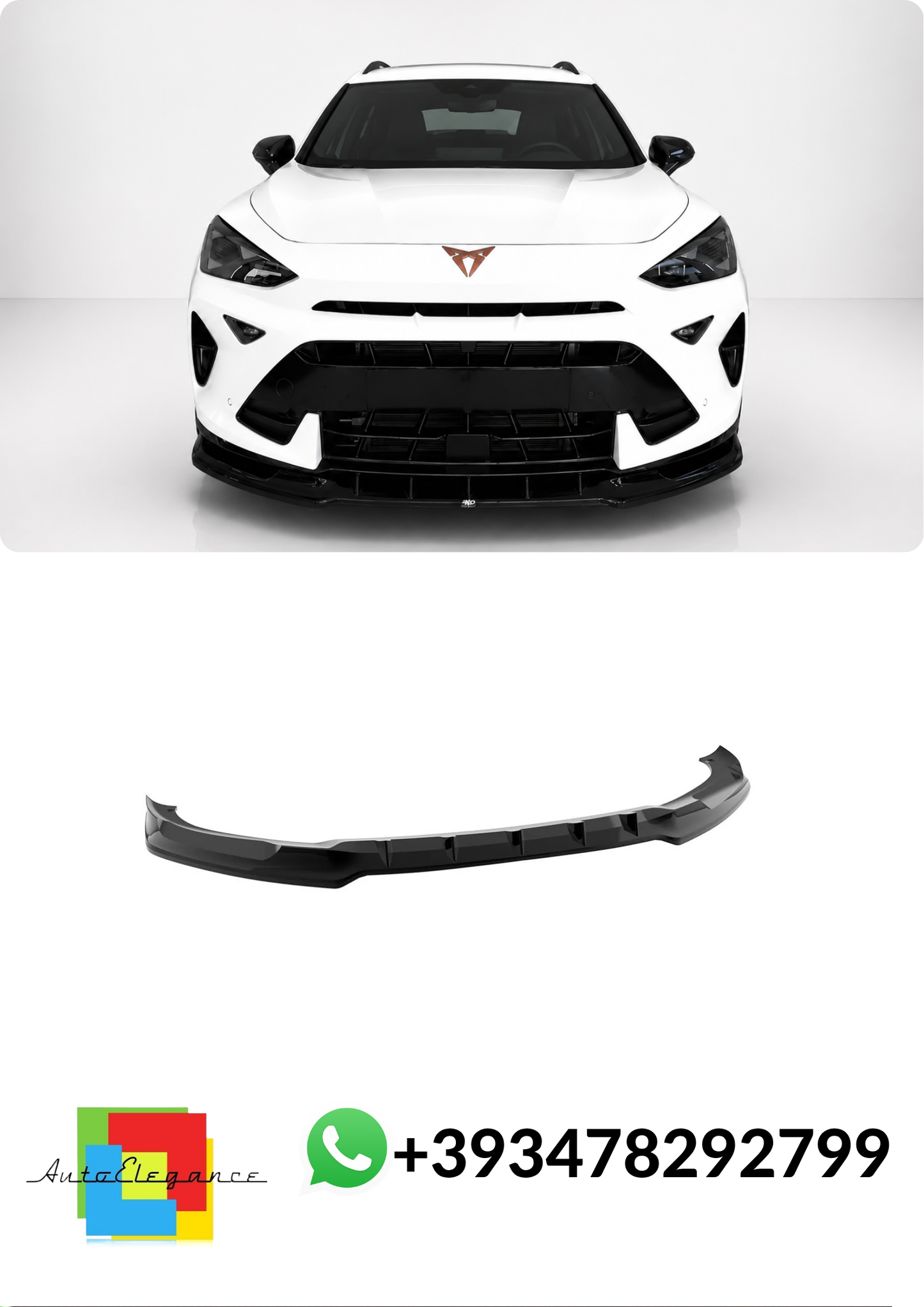 💕Splitter ANTERIORE V.1 Cupra Formentor Mk1 Facelift Nero LUCIDO💕