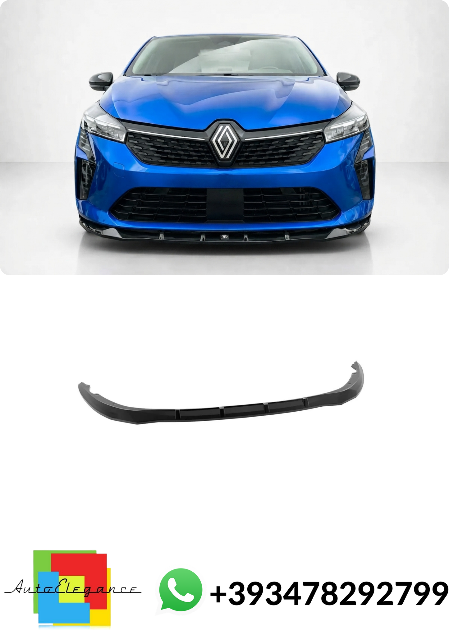 💕Splitter ANTERIORE Renault Clio Mk5 Facelift Nero Lucido💕
