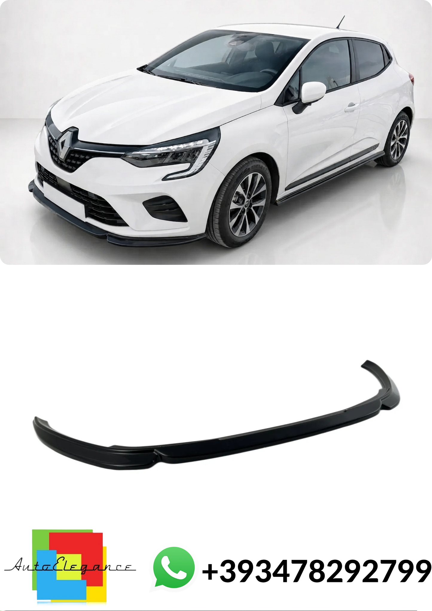 💕Splitter ANTERIORE Renault Clio Mk5 Nero Lucido💕