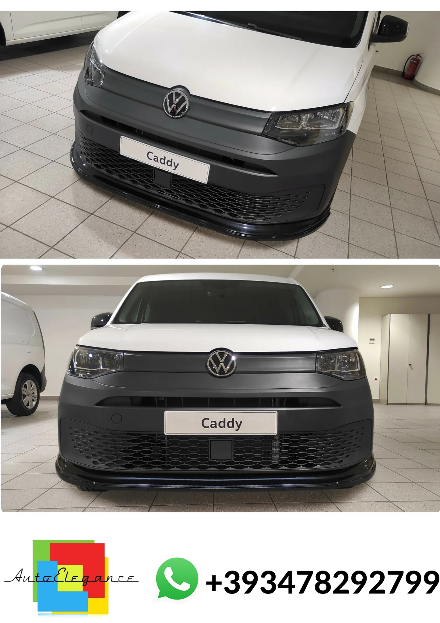 💕Splitter ANTERIORE V.1 Volkswagen Caddy Mk5 Nero Lucido💕