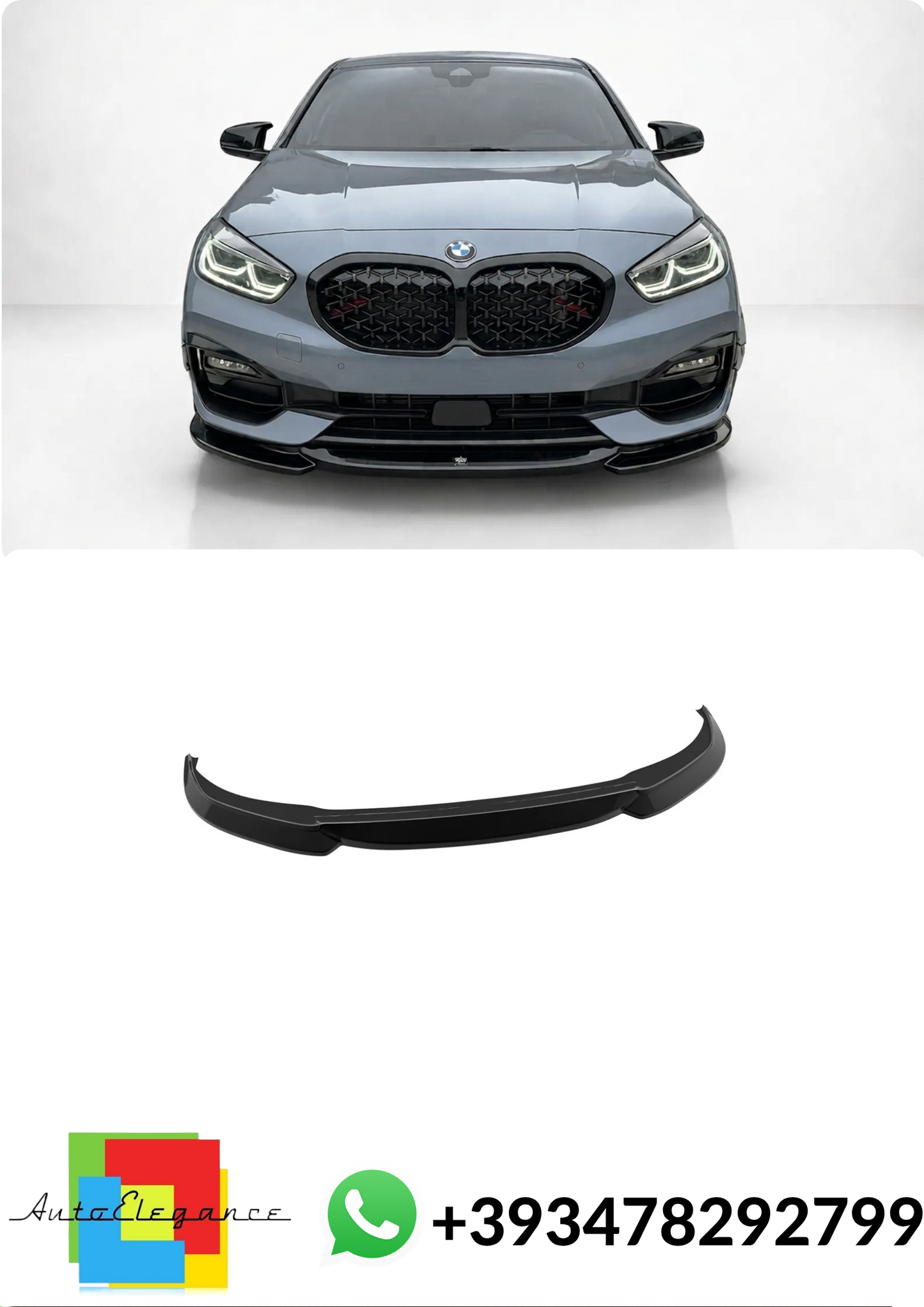 💕Splitter ANTERIORE BMW 1 Series F40 Nero Lucido💕