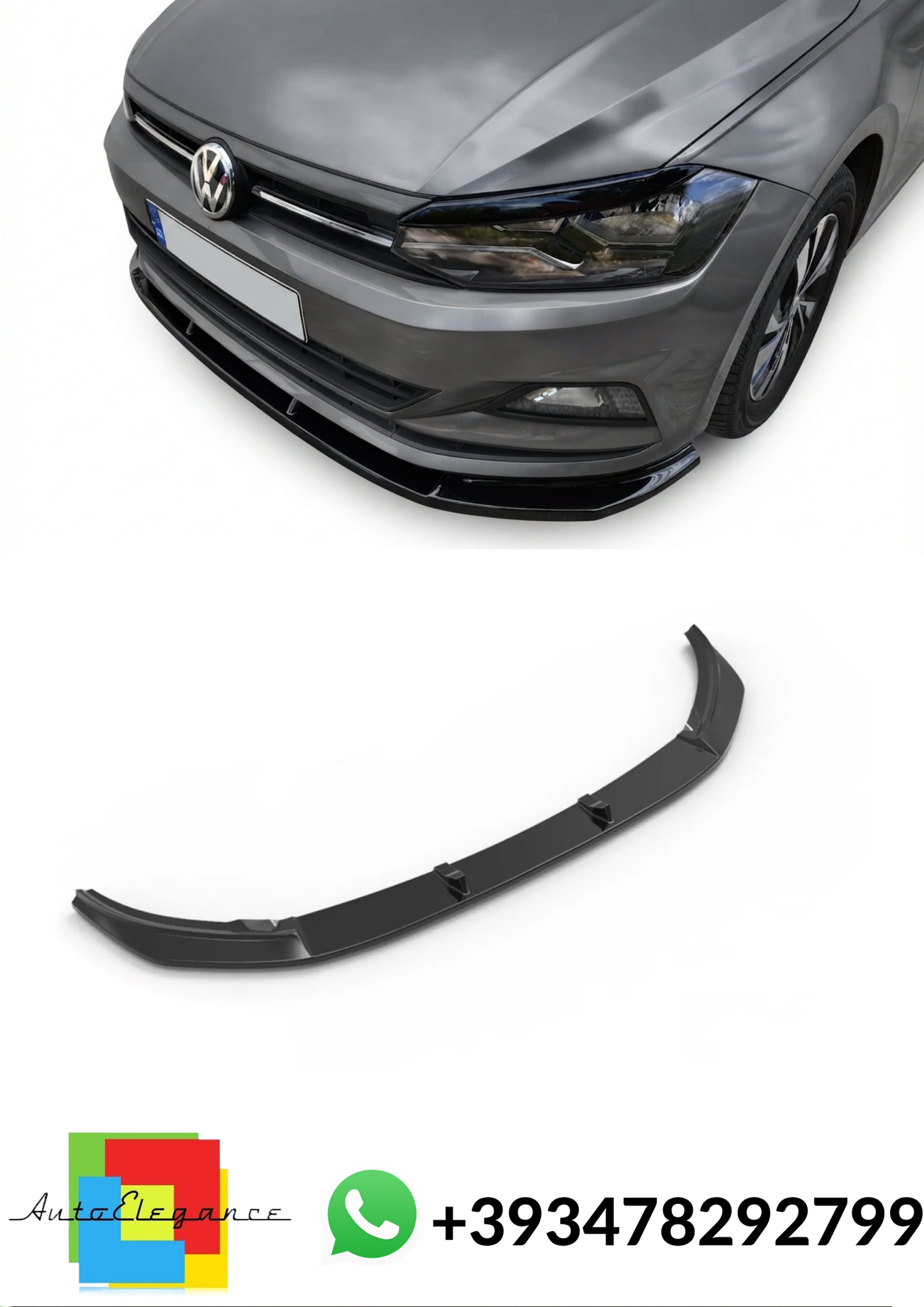 💕Splitter ANTERIORE  Volkswagen Polo Mk6 Nero Lucido💕