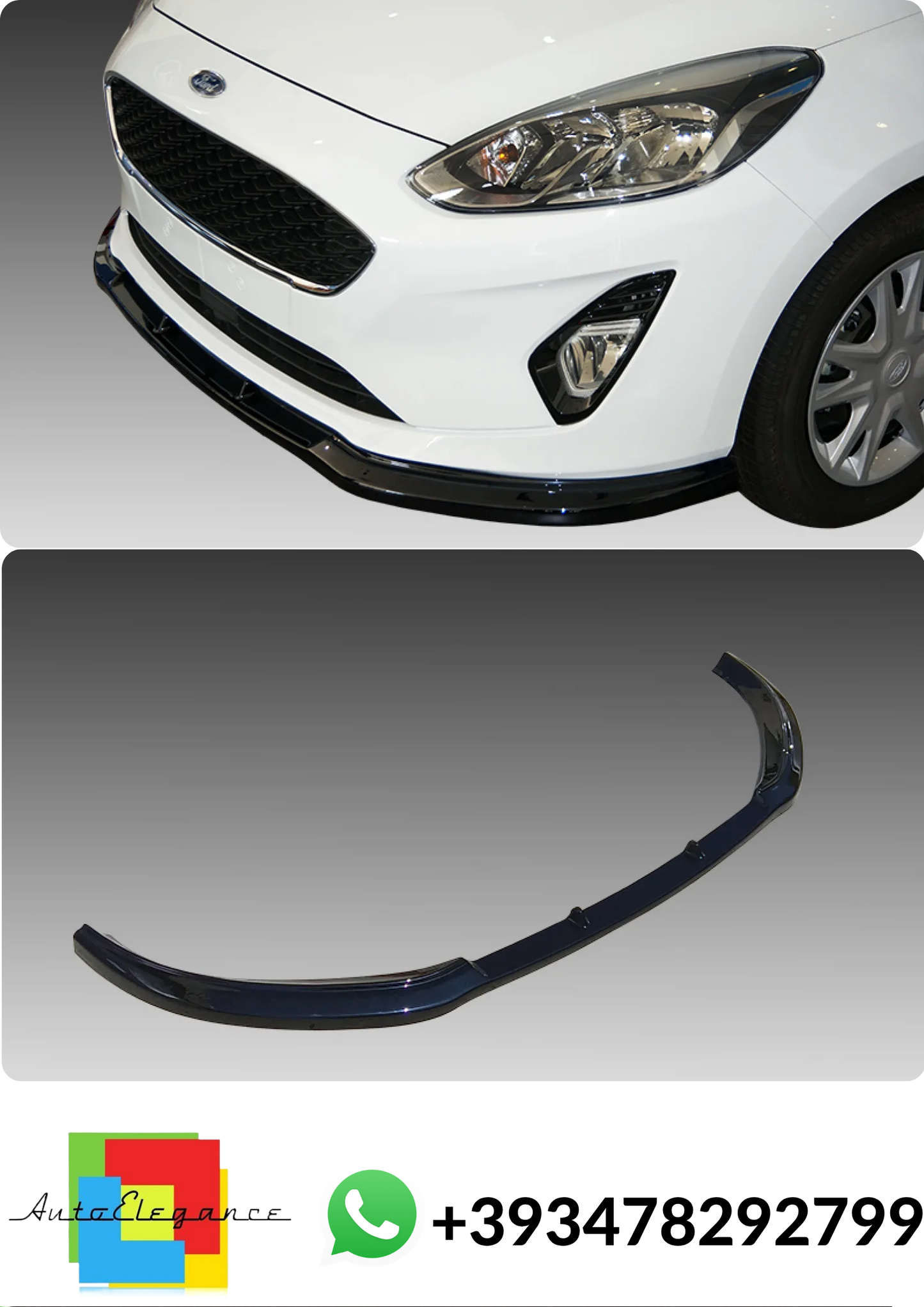 💕Splitter ANTERIORE Ford Fiesta Mk8 Nero Lucido💕