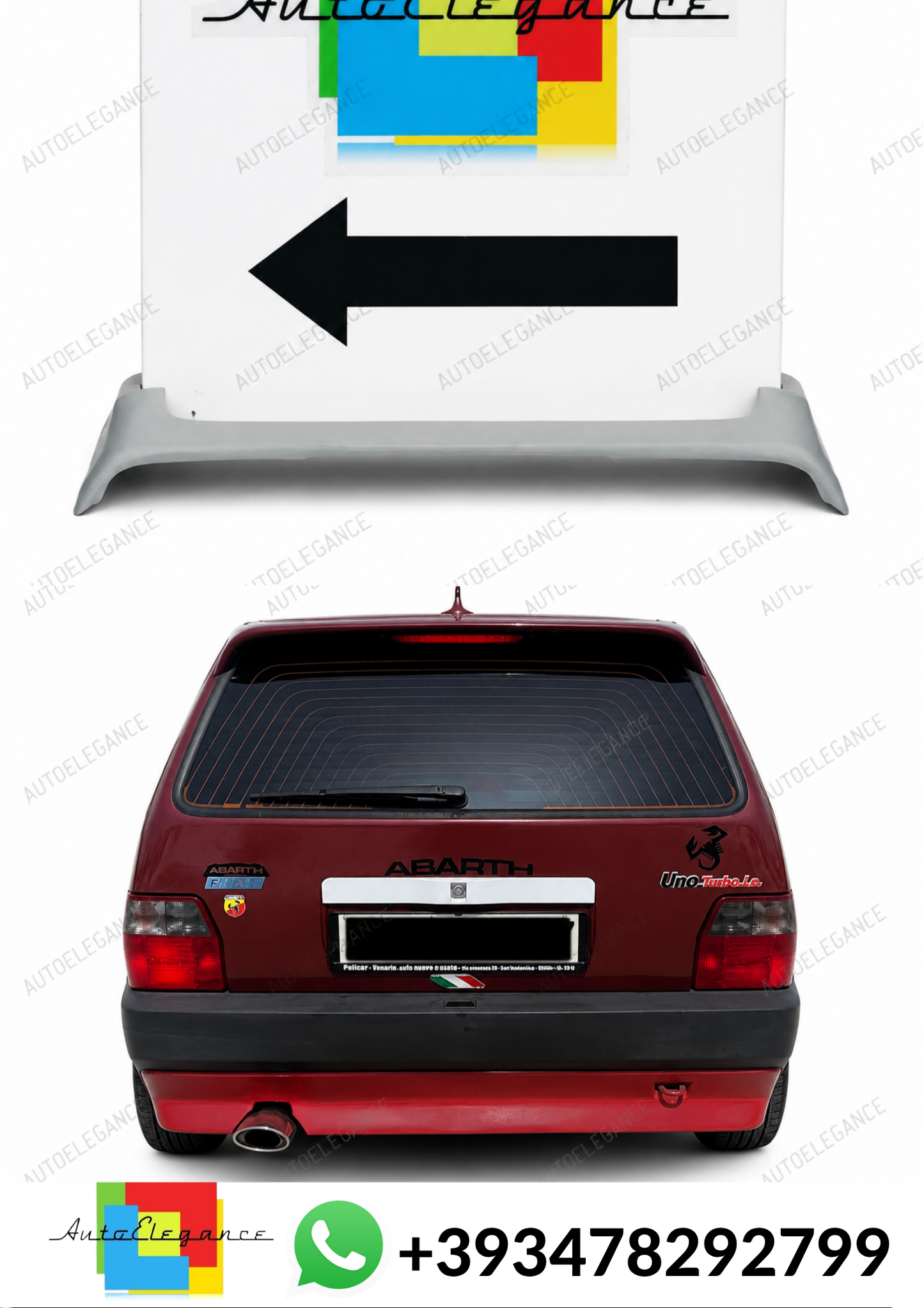 💕ART. 0805 SPOILER FIAT UNO 1995-2000 GREZZO💕