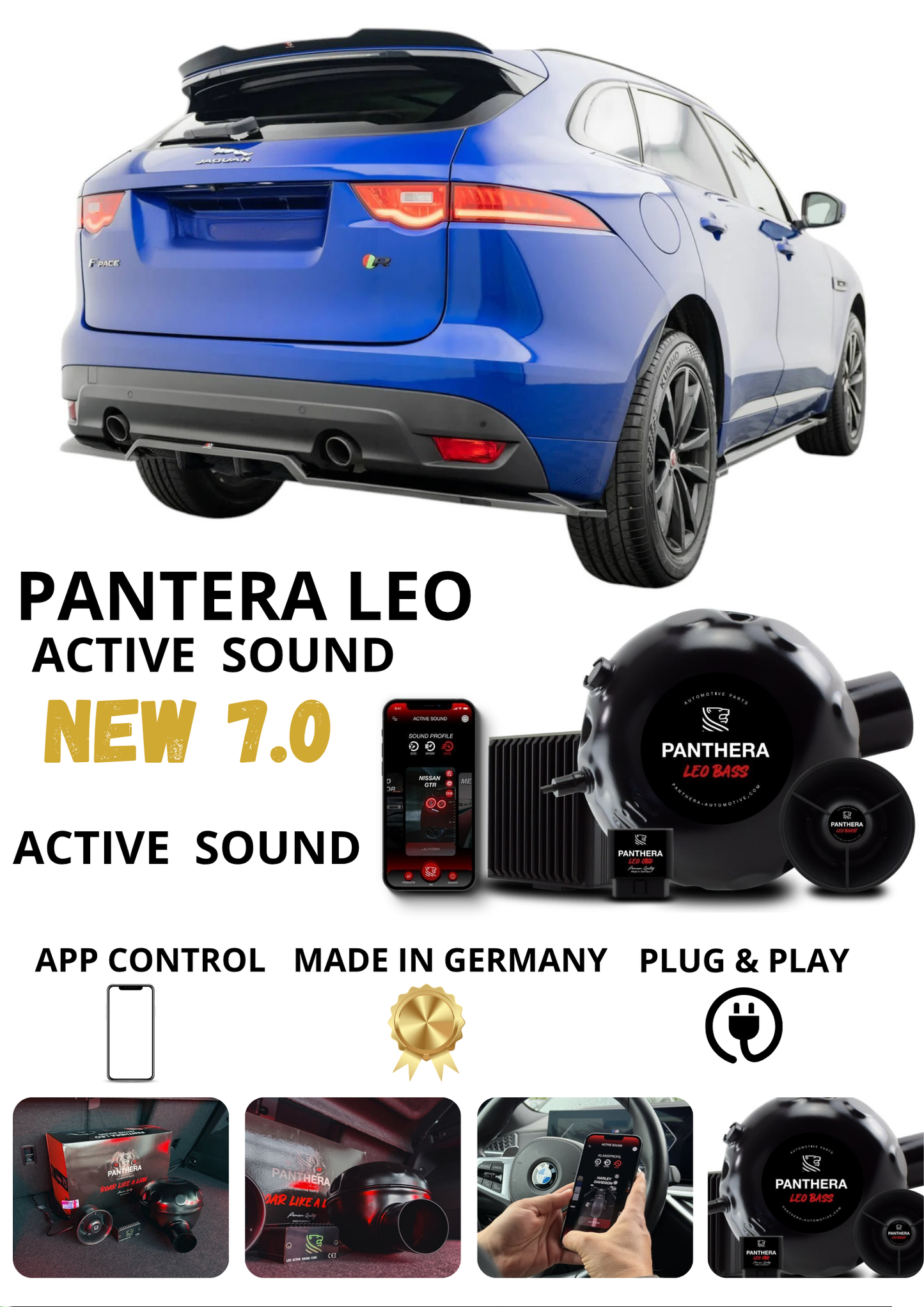 💕Sound Booster Panthera Scarico Elettronico Active Exhaust Jaguar F-Pace 💕