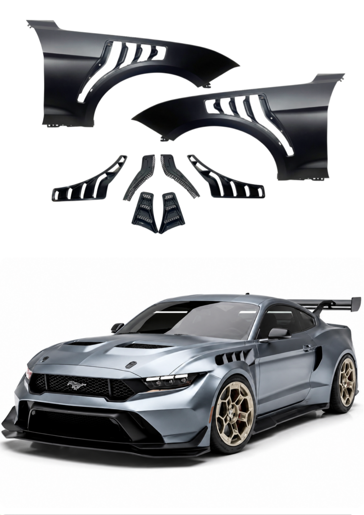 💕ART.10285 PARAFANGHI Ford Mustang 2018-2022 look GTD💕