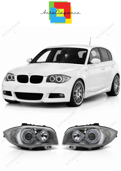 💕 Fari Anteriori Adatto BMW Serie 1 E87 E81 Angel Eyes Cromato 💕