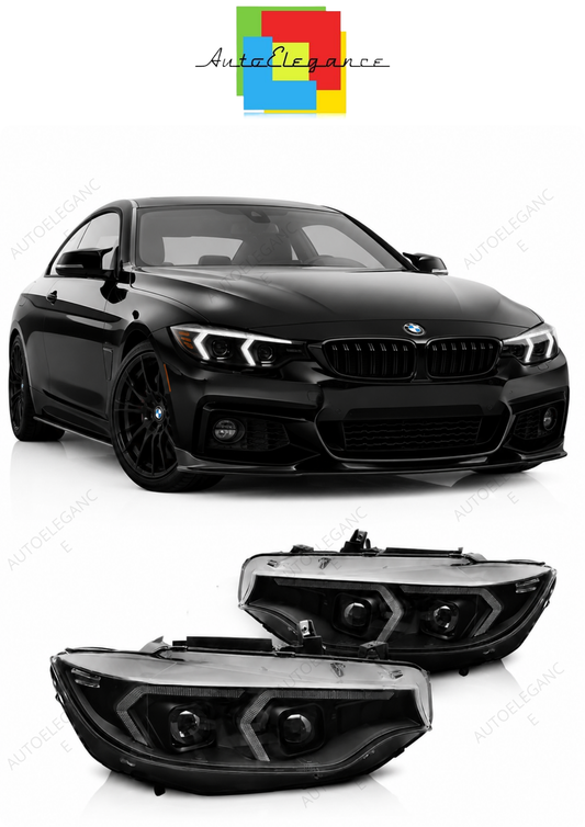 💕 Fari Anteriori Adatto per BMW F32 F33 13-17 Full LED DRL Neri 💕