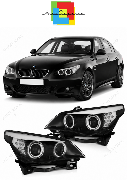 💕 Fari Anteriori Adatto per BMW E60 E61 03-07 CCFL Neri 💕