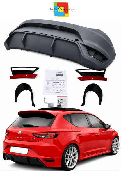 💕 ART. 0858 PARAURTI POSTERIORE SEAT LEON 5F 5 PORTE LOOK FR CON USCITA 1+1  💕