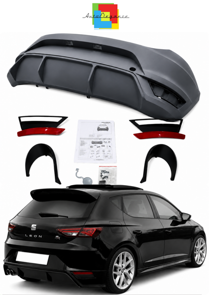 💕 ART. 0858 PARAURTI POSTERIORE SEAT LEON 5F 5 PORTE LOOK FR CON USCITA 1+1  💕