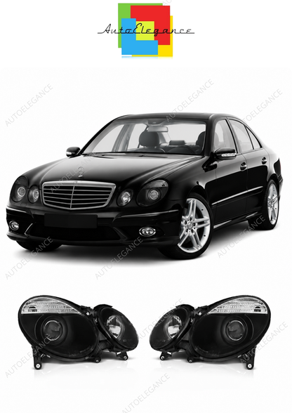 💕 Fari Anteriori Adatto per Mercedes W211 E-KLASA 05-09 Neri 💕