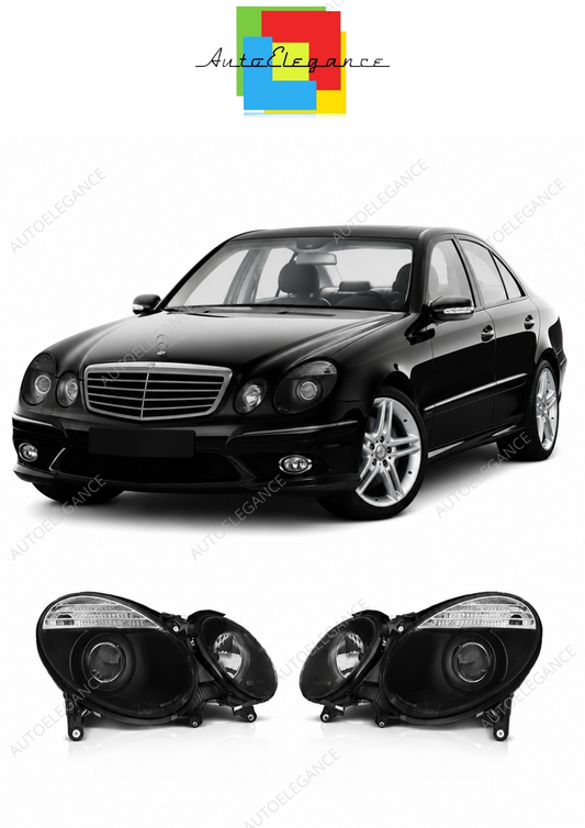 💕 Fari Anteriori Adatto per Mercedes W211 E-KLASA 05-09 Neri 💕
