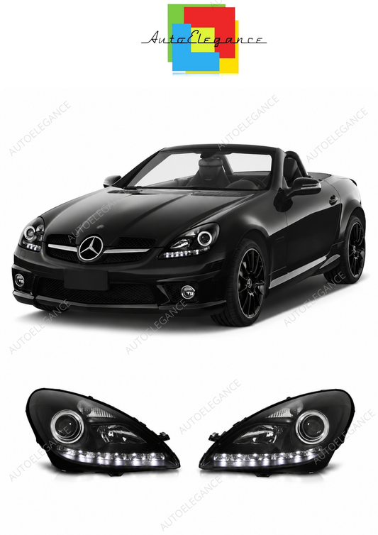 💕 Fari Anteriori Adatto per Mercedes R171 SLK 04-11 Xenon LED Daylight Neri 💕