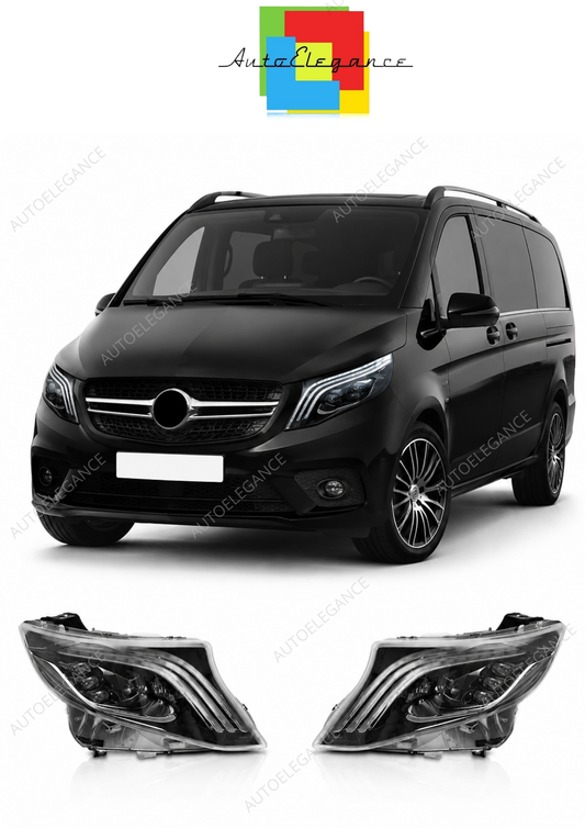 💕 Fari Anteriori Adatto per Mercedes Vito V-Class W447 14-23 Full LED Seq 💕