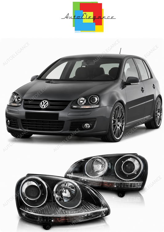 💕 Fari Anteriori Adatto per VW Golf 5 03-09 Sport Neri 💕
