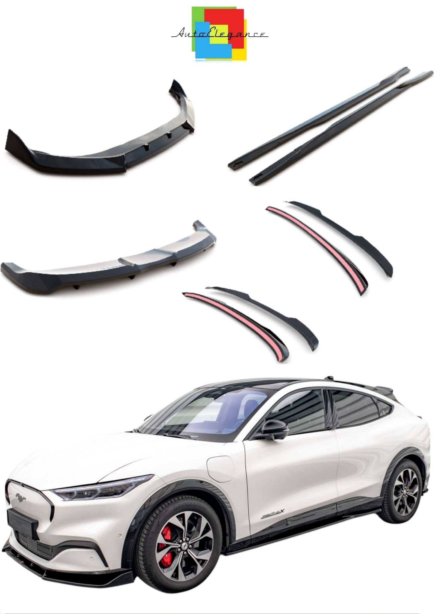 SPLITTER SUITABLE FOR VW GOLF 8 GTI GTD RLINE LOOK GLOSSY BLACK SPORTY DESIGN 