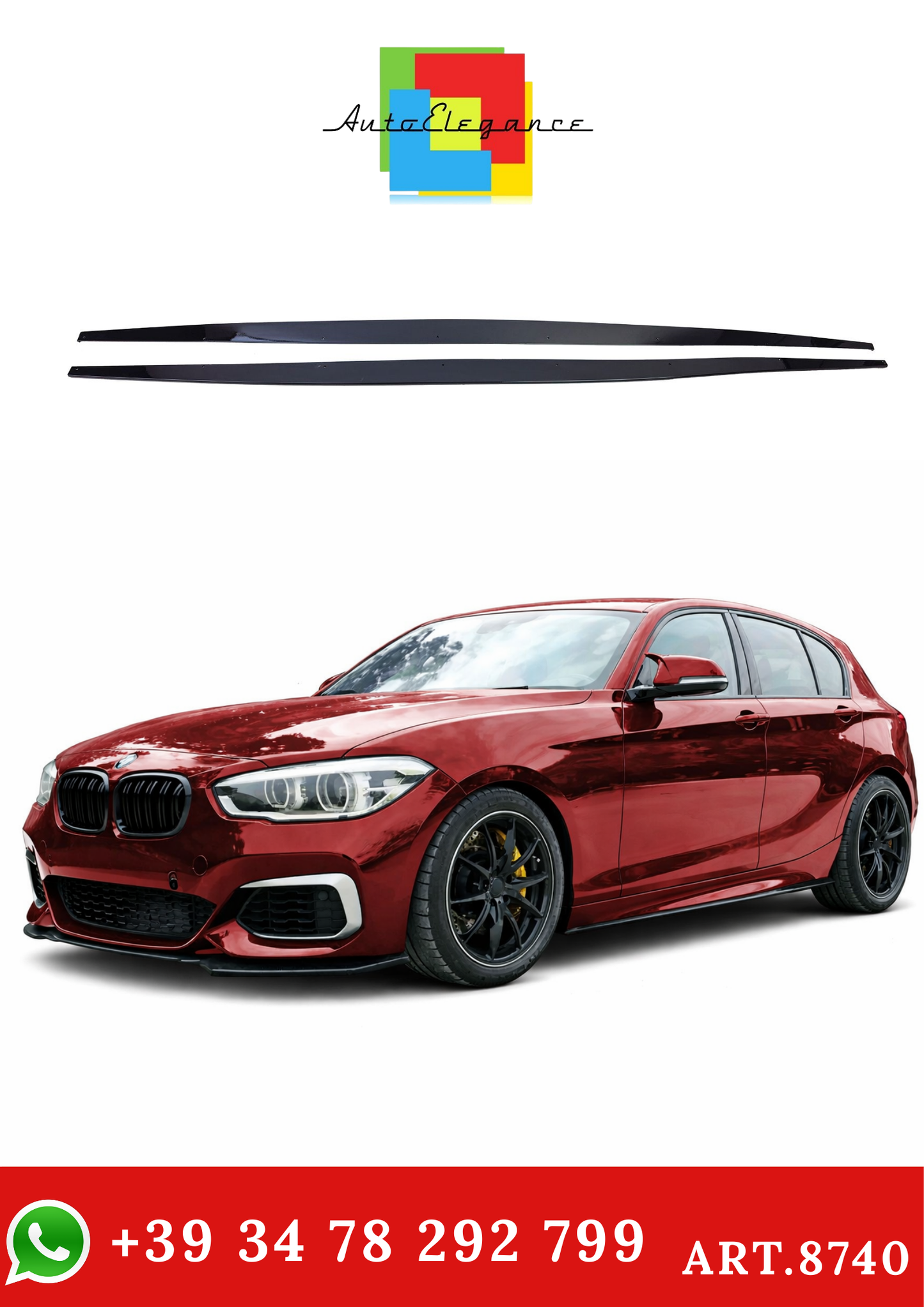 💫ART.8740 Sotto Minigonne per BMW Serie 1 F20 F21 Facelift 15-19💫