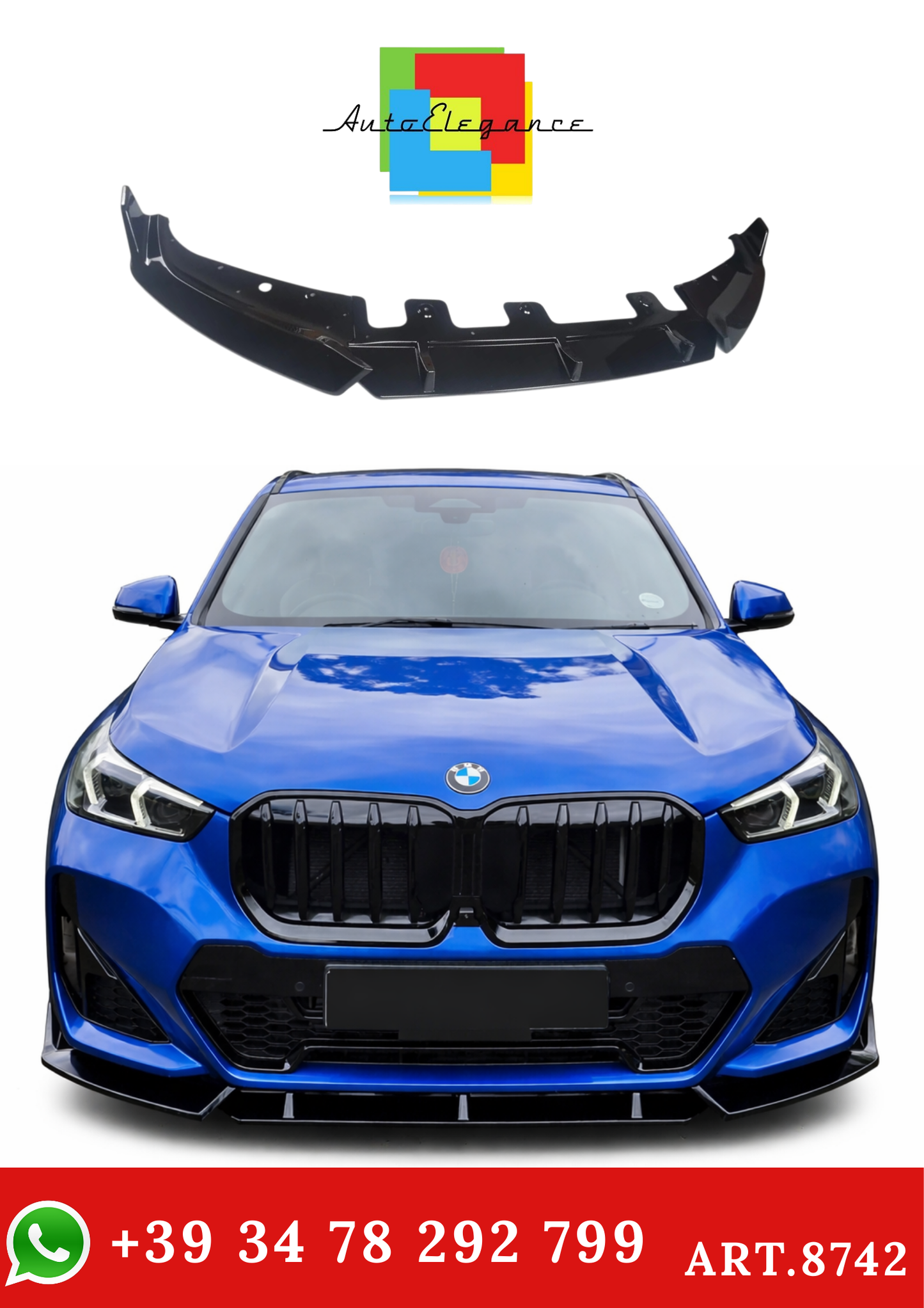 💫ART.8742 Splitter Anteriore M Performance Style Per Bmw X1 M Sport 2023+💫